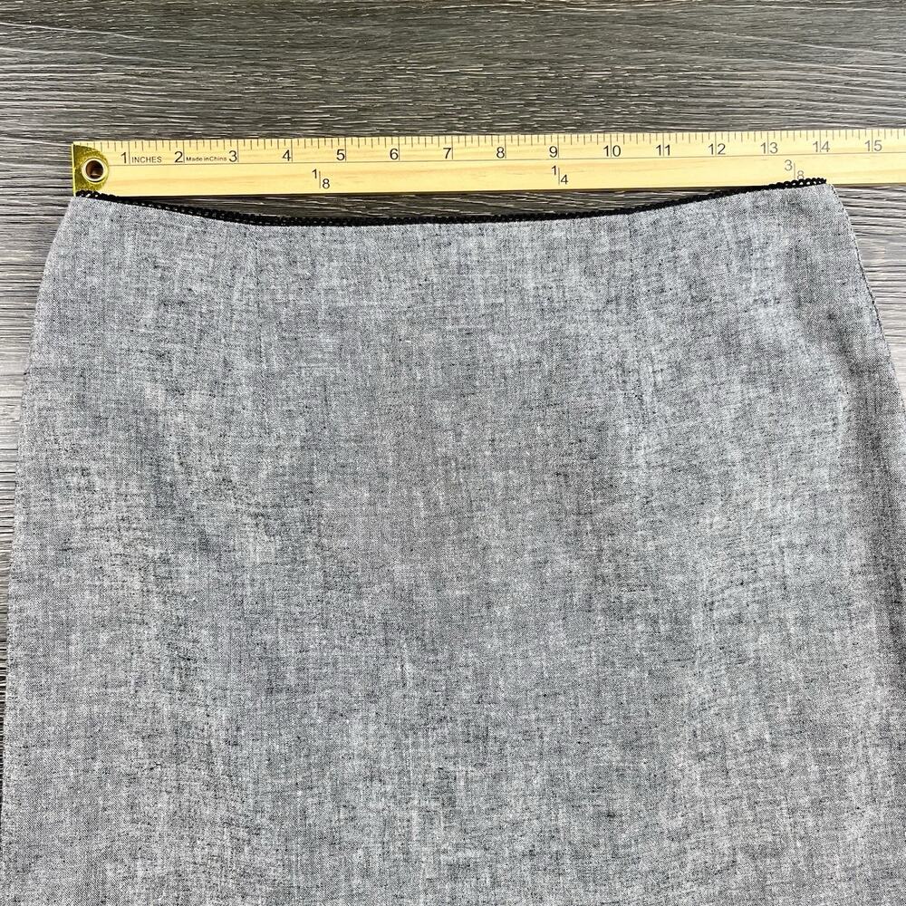 Vintage Byer Womens Linen Blend‎ Gray Trumpet Skirt Size 7 Secretary Office Y2K - Picture 8 of 11